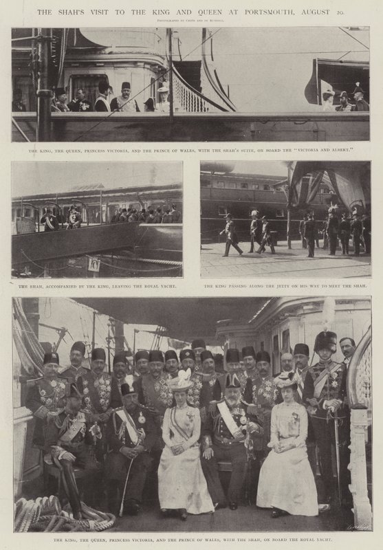 Der Besuch des Schahs bei König und Königin in Portsmouth, 20. August von English Photographer