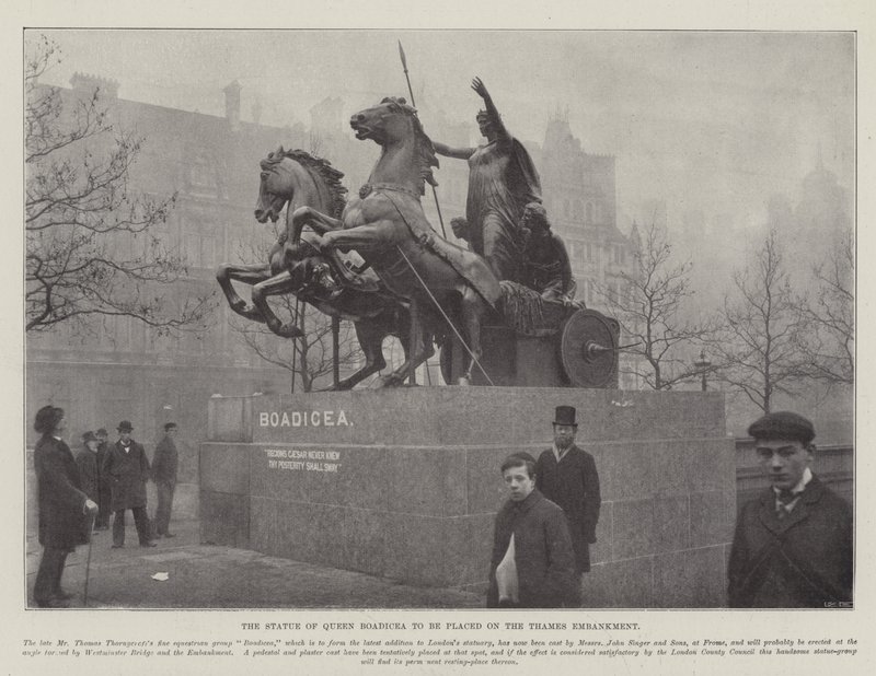 Die Statue von Königin Boadicea, die am Themseufer aufgestellt werden soll von English Photographer