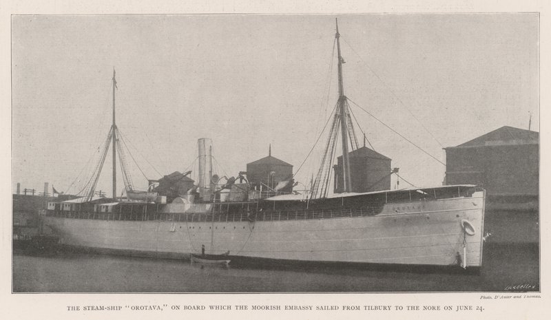 Das Dampfschiff Orotava, an Bord dessen die marokkanische Botschaft am 24. Juni von Tilbury nach Nore segelte von English Photographer