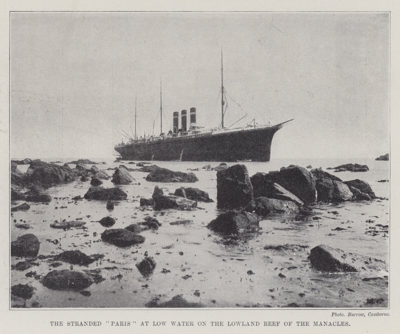 Die gestrandete Paris bei Ebbe am Lowland Reef der Manacles von English Photographer