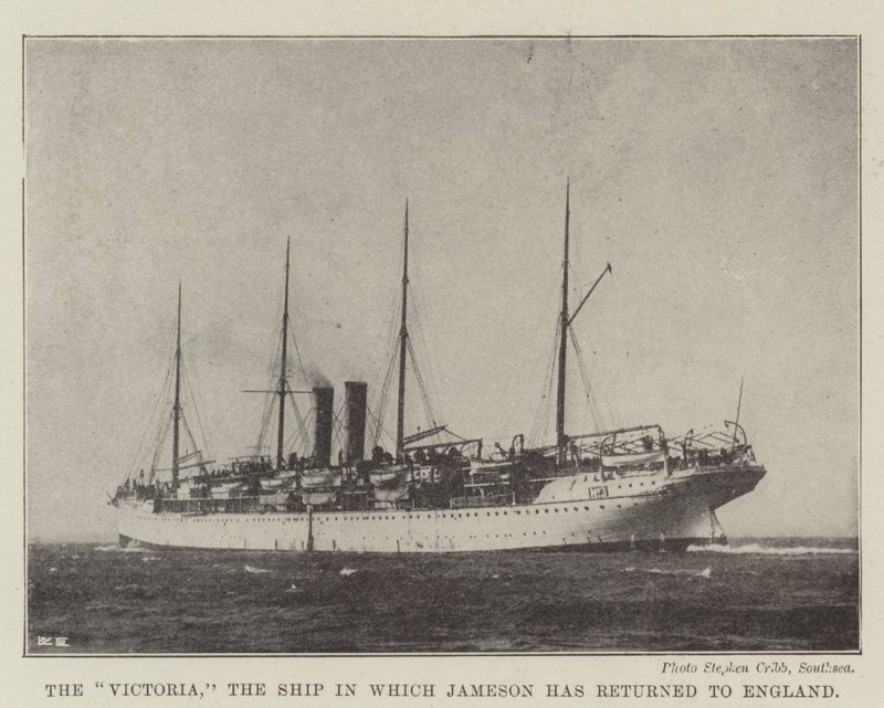 Die Victoria, das Schiff, mit dem Jameson nach England zurückgekehrt ist von English Photographer