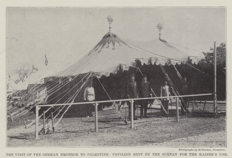 Der Besuch des deutschen Kaisers in Palästina, Pavillon vom Sultan für den Kaiser gesandt von English Photographer