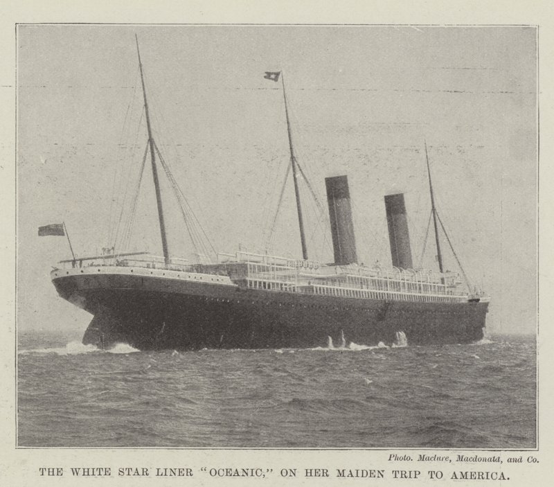 Der White Star Liner Oceanic auf seiner Jungfernfahrt nach Amerika von English Photographer