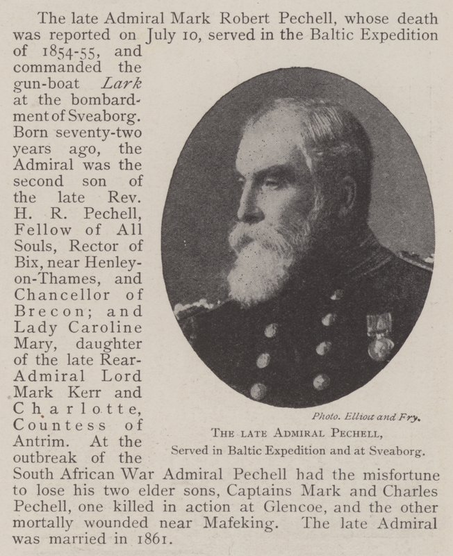 Der verstorbene Admiral Pechell, diente in der Baltischen Expedition und bei Sveaborg von English Photographer