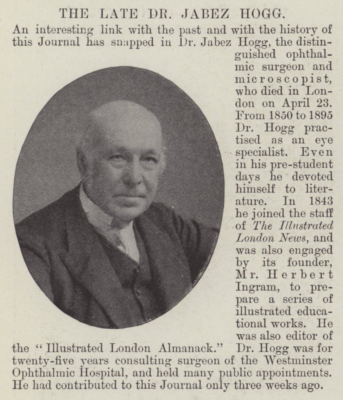 Der verstorbene Dr. Jabez Hogg von English Photographer