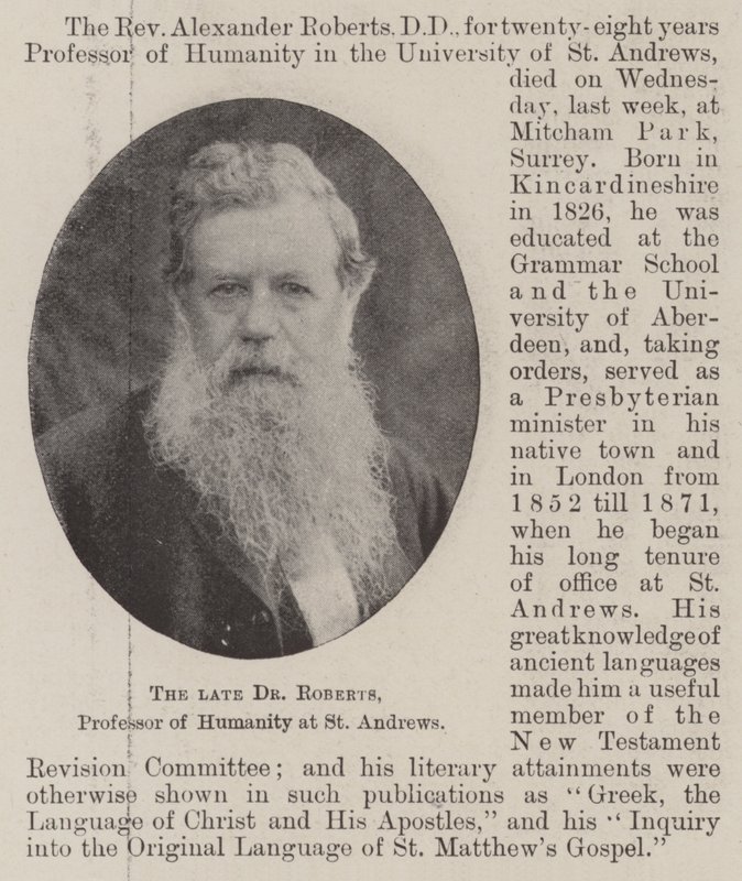 Der verstorbene Dr. Roberts, Professor für Humanwissenschaften in St. Andrews von English Photographer