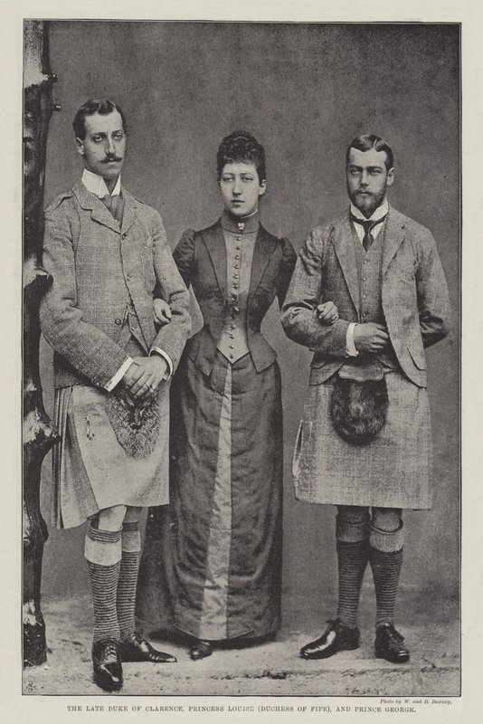 Der verstorbene Herzog von Clarence, Prinzessin Louise (Herzogin von Fife) und Prinz George von English Photographer