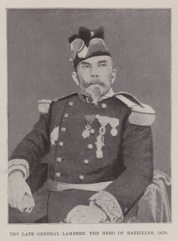 Der verstorbene General Lambert, der Held von Bazeilles, 1870 von English Photographer