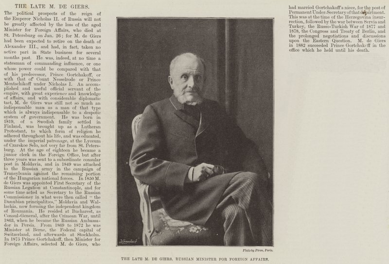 Der verstorbene M de Giers, russischer Außenminister von English Photographer