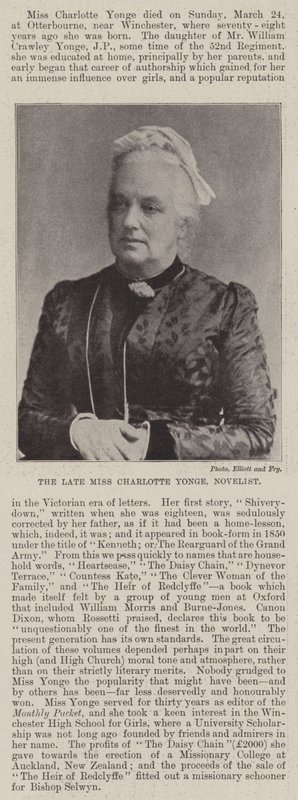 Die verstorbene Miss Charlotte Yonge, Romanautorin von English Photographer