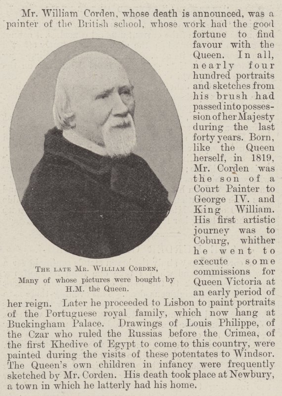 Der verstorbene Mr William Corden, dessen Bilder von Ihrer Majestät der Königin gekauft wurden von English Photographer