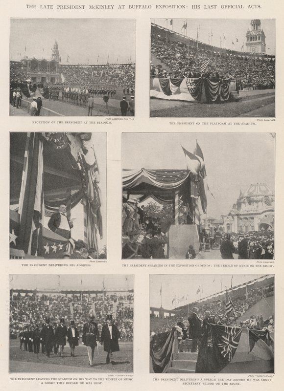 Der verstorbene Präsident McKinley auf der Buffalo-Ausstellung, seine letzten offiziellen Handlungen von English Photographer