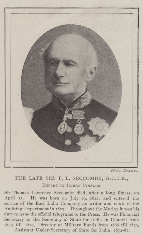 Der verstorbene Sir T. L. Seccombe, GCIE, Experte für indische Finanzen von English Photographer