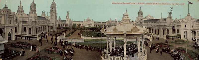 Blick vom Dekorativen Kunstpalast, Franco-Britische Ausstellung, London, 1908 von English Photographer