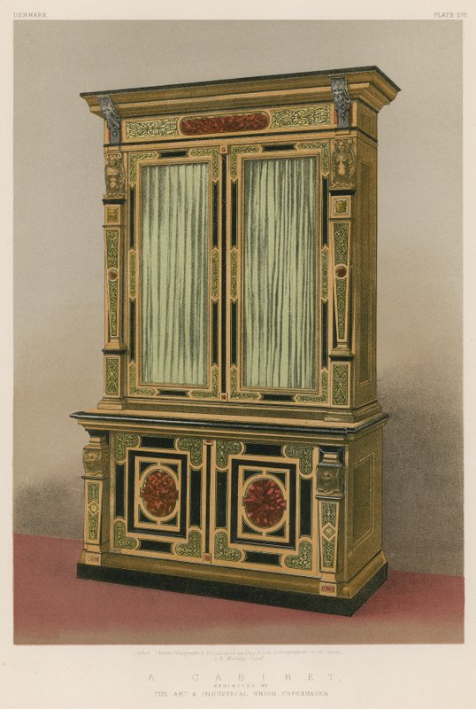 Ein Schrank ausgestellt von der Kunst- und Industrieunion, Kopenhagen von English School