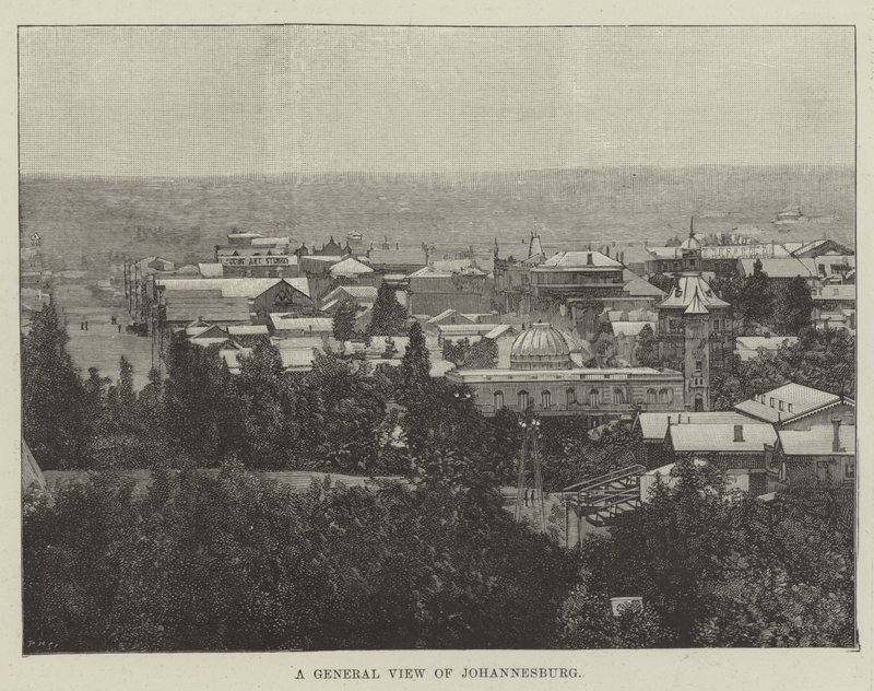 Eine Gesamtansicht von Johannesburg (Gravur) von English School