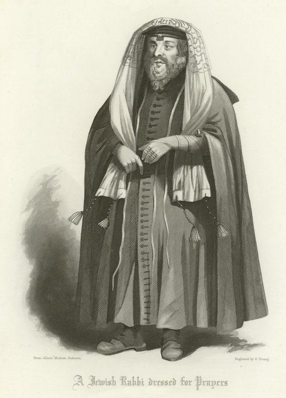Ein jüdischer Rabbi im Gebetsgewand von English School