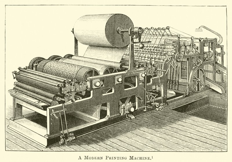 Eine moderne Druckmaschine von English School