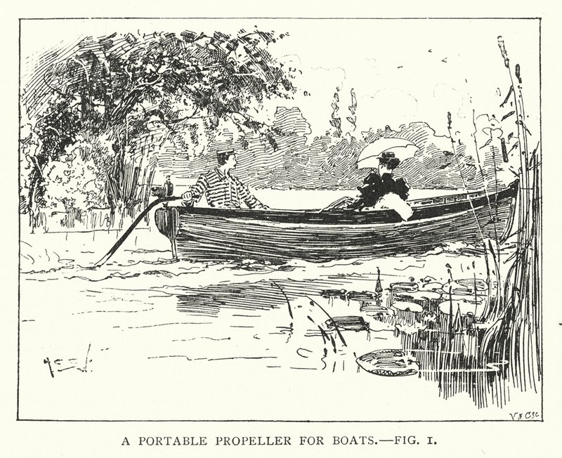 Ein tragbarer Propeller für Boote von English School