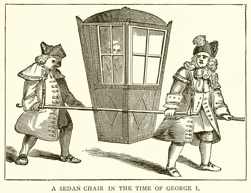 Eine Sänfte zur Zeit von George I von English School