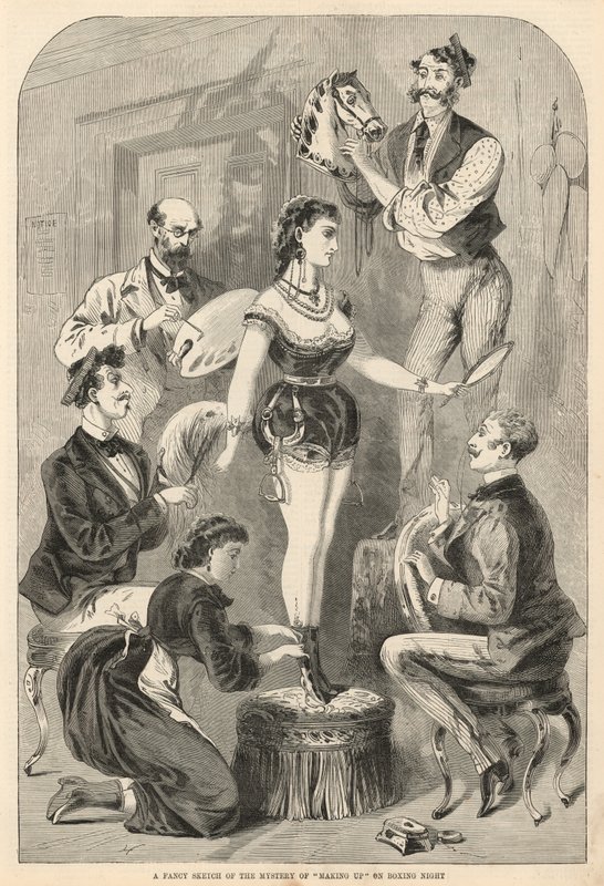 Eine Fantasie-Skizze des Geheimnisses des Schminkens an Boxnacht von English School