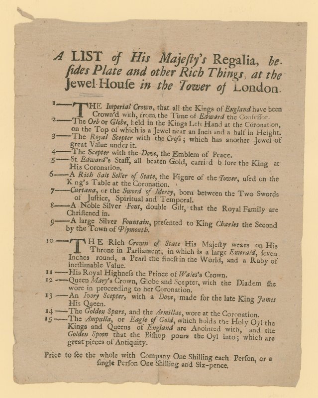 Eine Liste der königlichen Insignien von English School