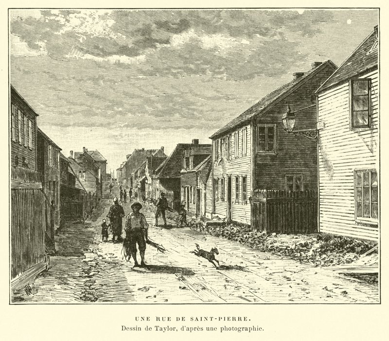 Eine Straße in Saint-Pierre, Saint Pierre und Miquelon von English School