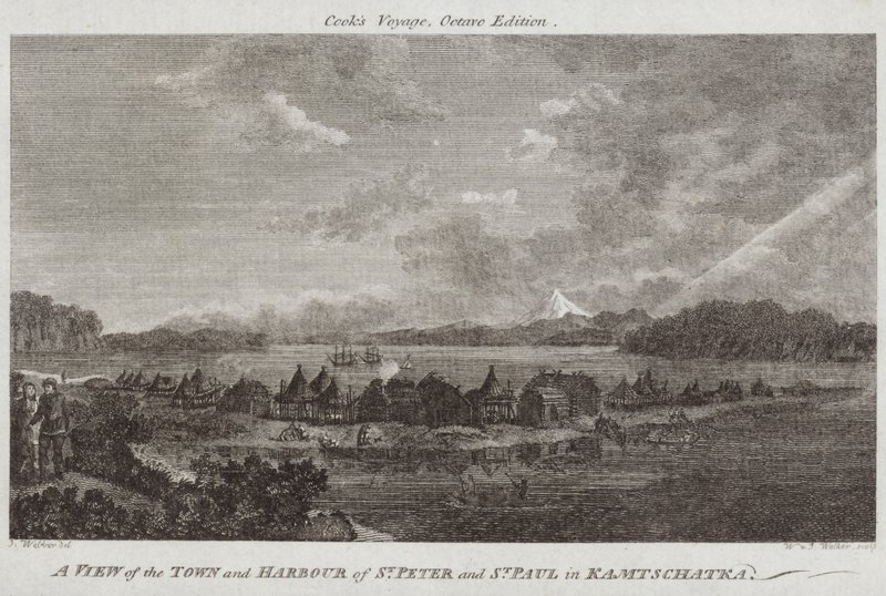 Ansicht der Stadt und des Hafens von St. Peter und St. Paul in Kamtschatka von English School