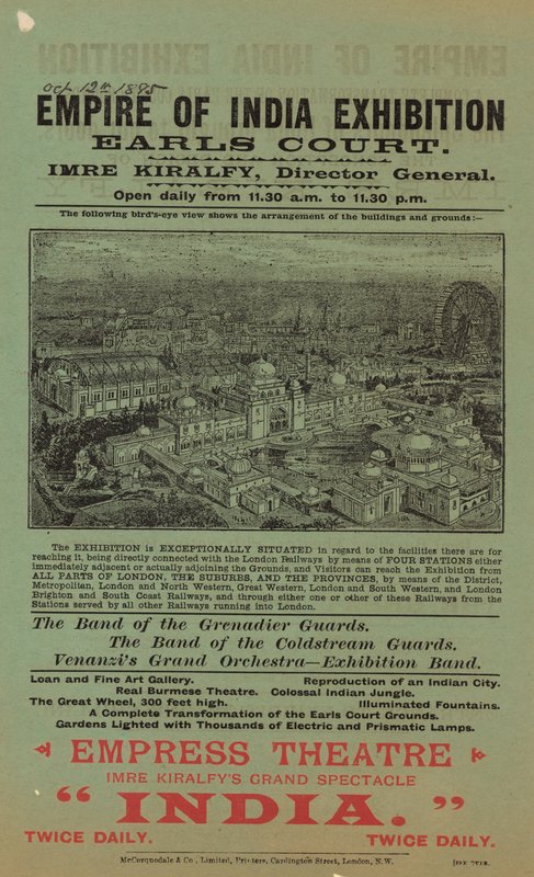 Werbung für die Empire of India Ausstellung, Earls Court von English School