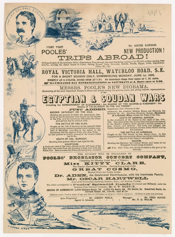 Werbung für Joseph Pooles Reisen ins Ausland, Royal Victoria Hall, Walterloo Road, London von English School