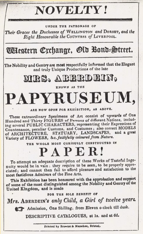 Anzeige für eine Ausstellung des Papyruseums von English School