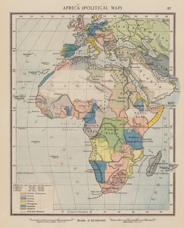 Afrika, politische Karte von English School