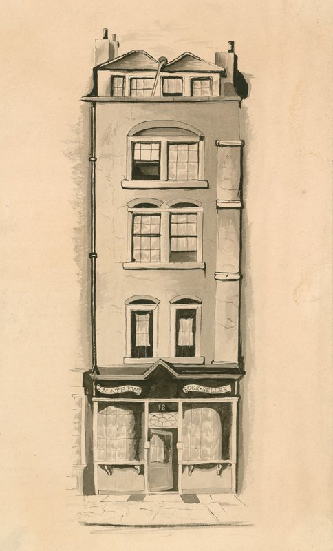 Eine Original-Aquarellzeichnung von 18 Strand, Westminster, London, Geburtsort von Charles Matthews, Komiker von English School