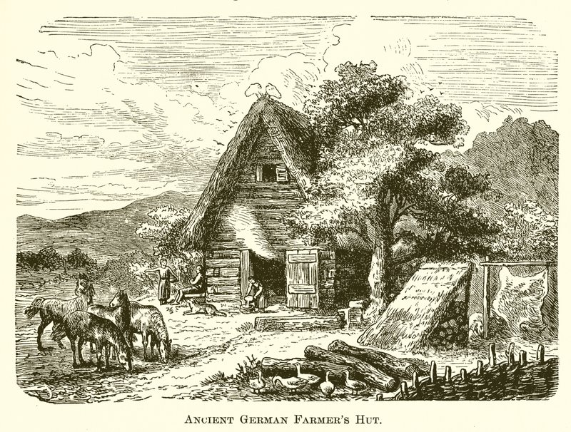 Alte germanische Bauernhütte von English School