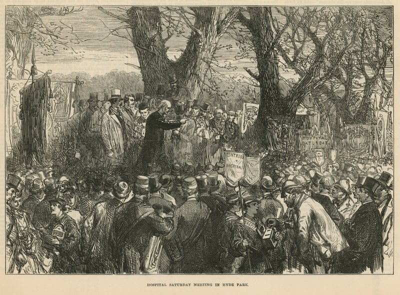Erzbischof Manning spricht auf der Versammlung im Hyde Park von English School