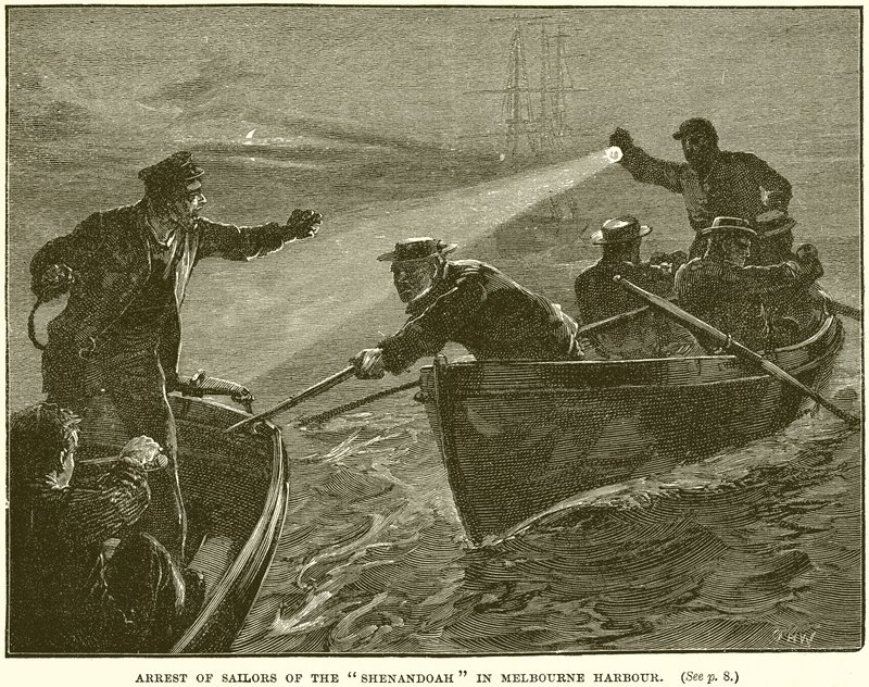 Verhaftung von Seeleuten der Shenandoah im Hafen von Melbourne von English School