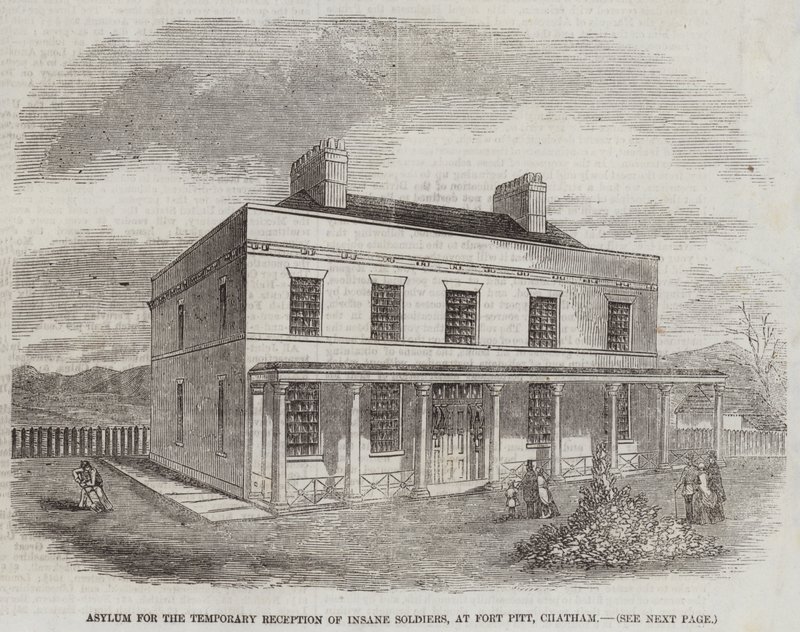 Asyl für die vorübergehende Aufnahme von geisteskranken Soldaten, in Fort Pitt, Chatham von English School