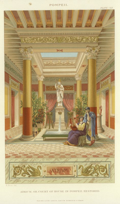 Atrium oder Hof eines Hauses in Pompeji von English School