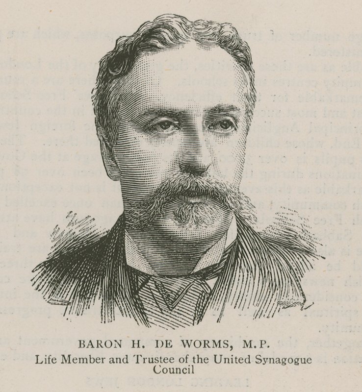 Baron H De Worms, MP, lebenslanges Mitglied und Treuhänder des United Synagogue Council von English School