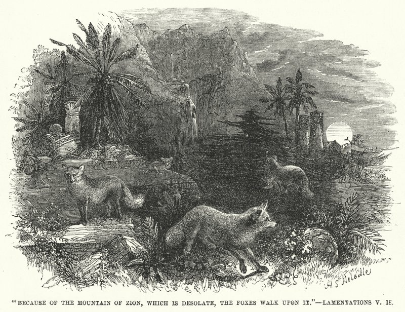 Wegen des Berges Zion, der wüst liegt, gehen die Füchse darauf, Klagelieder V von English School