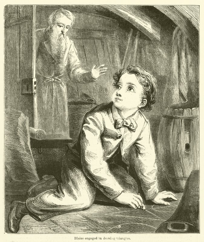 Blaise beim Zeichnen von Dreiecken von English School