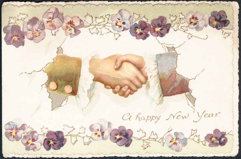 Britische Neujahrskarte von English School