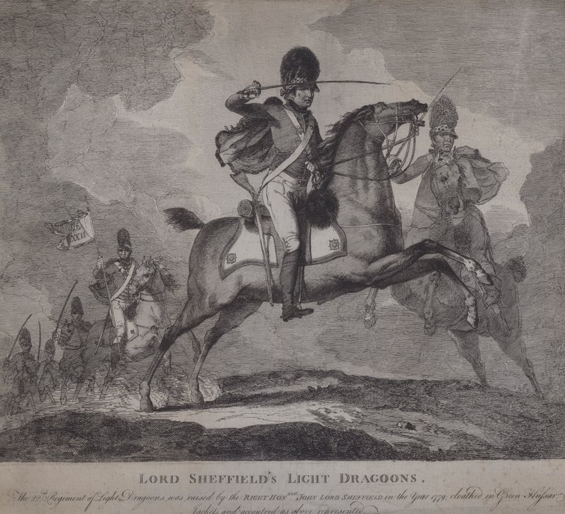Britische Soldaten von Lord Sheffields 22. Leichten Dragonern von English School