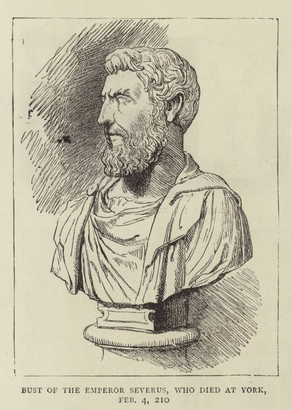 Büste des Kaisers Severus, der am 4. Februar 210 in York starb (Stich) von English School