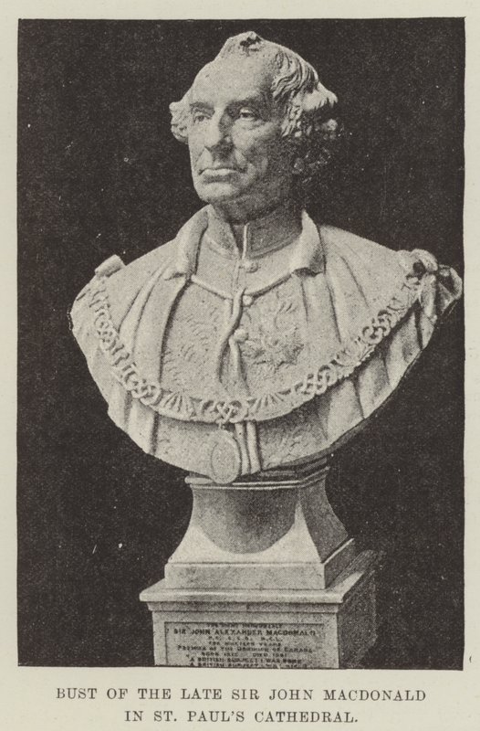 Büste des verstorbenen Sir John Macdonald in der St. Paul