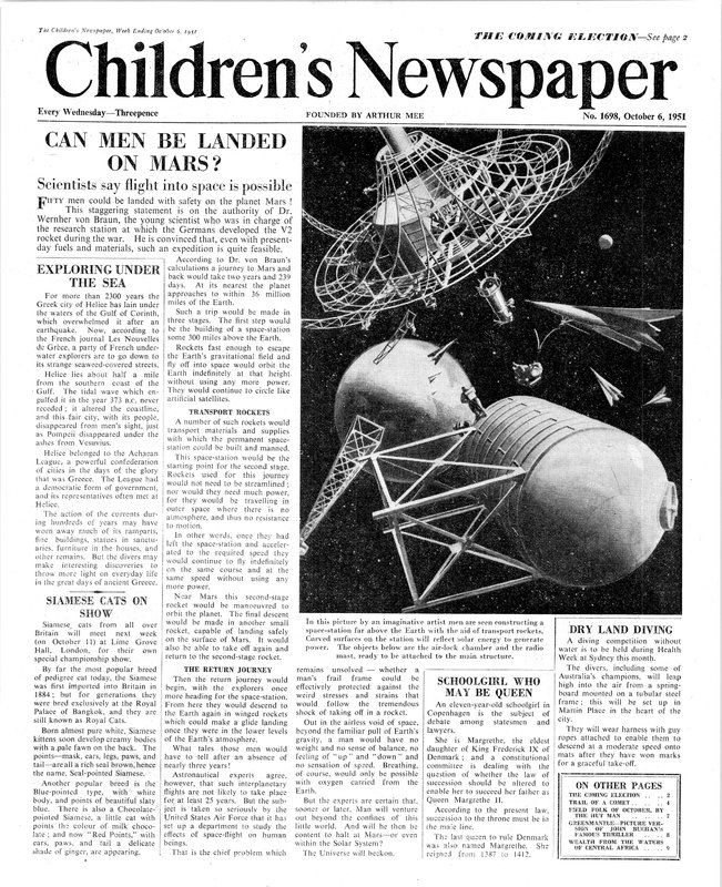 Kann der Mensch auf dem Mars landen, Titelseite von 
