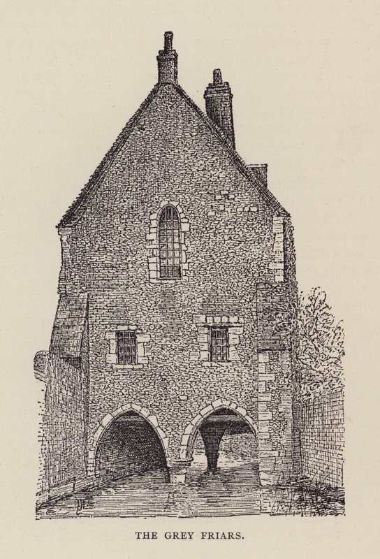 Canterbury: Die Grauen Brüder (Lithografie) von English School