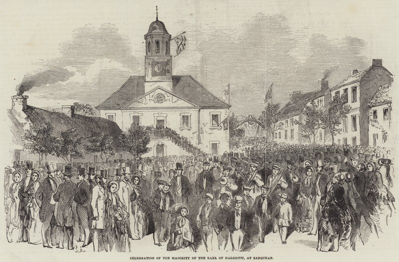Feier der Volljährigkeit des Earl of Dalkeith in Sanquhar (Gravur) von English School