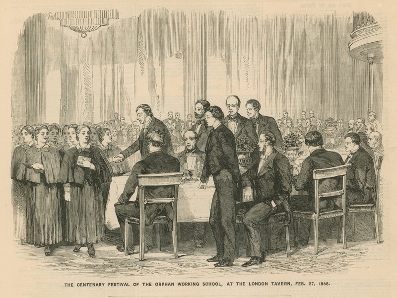 Hundertjahrfeier der Waisenarbeitsschule im London Tavern von English School