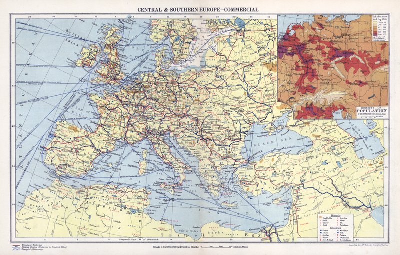 Zentral- und Südeuropa, kommerziell (Farblithographie) von English School